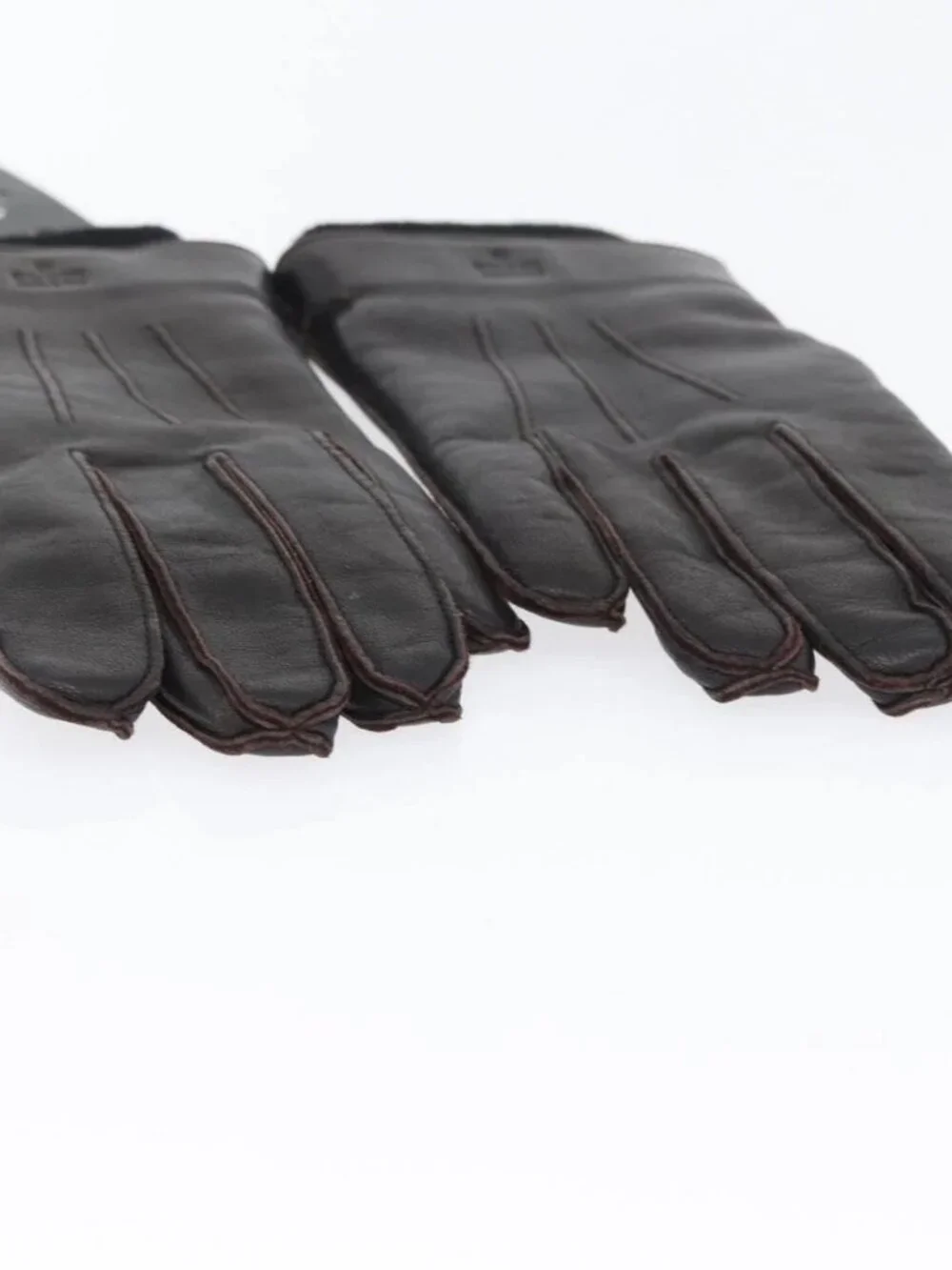 GUCCI Gloves Leather Black Auth bs33223